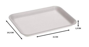 BANDEJA ISOPOR BR2 RASA BRANCA PC C/100UN