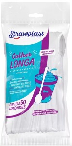 PACOTE COLHER LONGA BRANCA C/50 UN