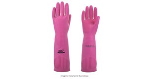 LUVA LATEX RANHURADA VOLK ROSA M