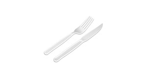 PACOTE KIT SACHE GARFO E FACA FORTE STRAWPLAST BRANCO C/50UN