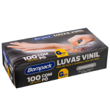 CAIXA LUVA VINIL BOMPACK TRANSP G C/PO C/100UN